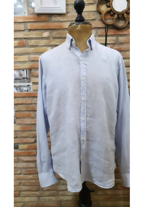 CAMISA LINO CELESTE 