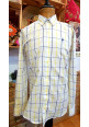 CAMISA CUADROS BLANCA , AMARILO/ MARINO