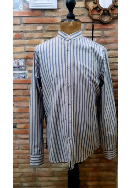 CAMISA RAYAS BEIGE / GRIS